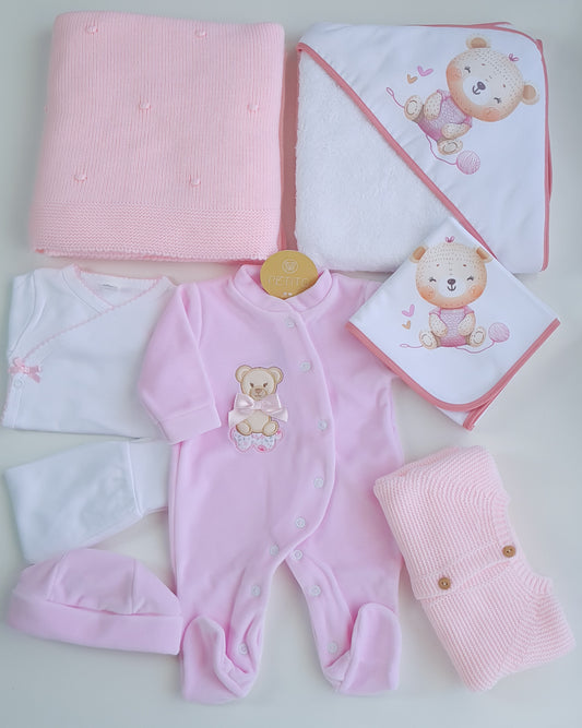 Kit de Maternidade – Rosa bebé ursinho (O/I)