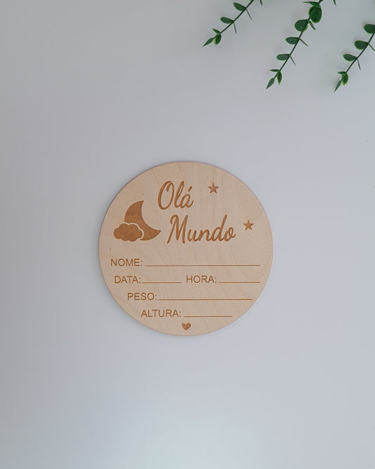 Placa dados do nascimento