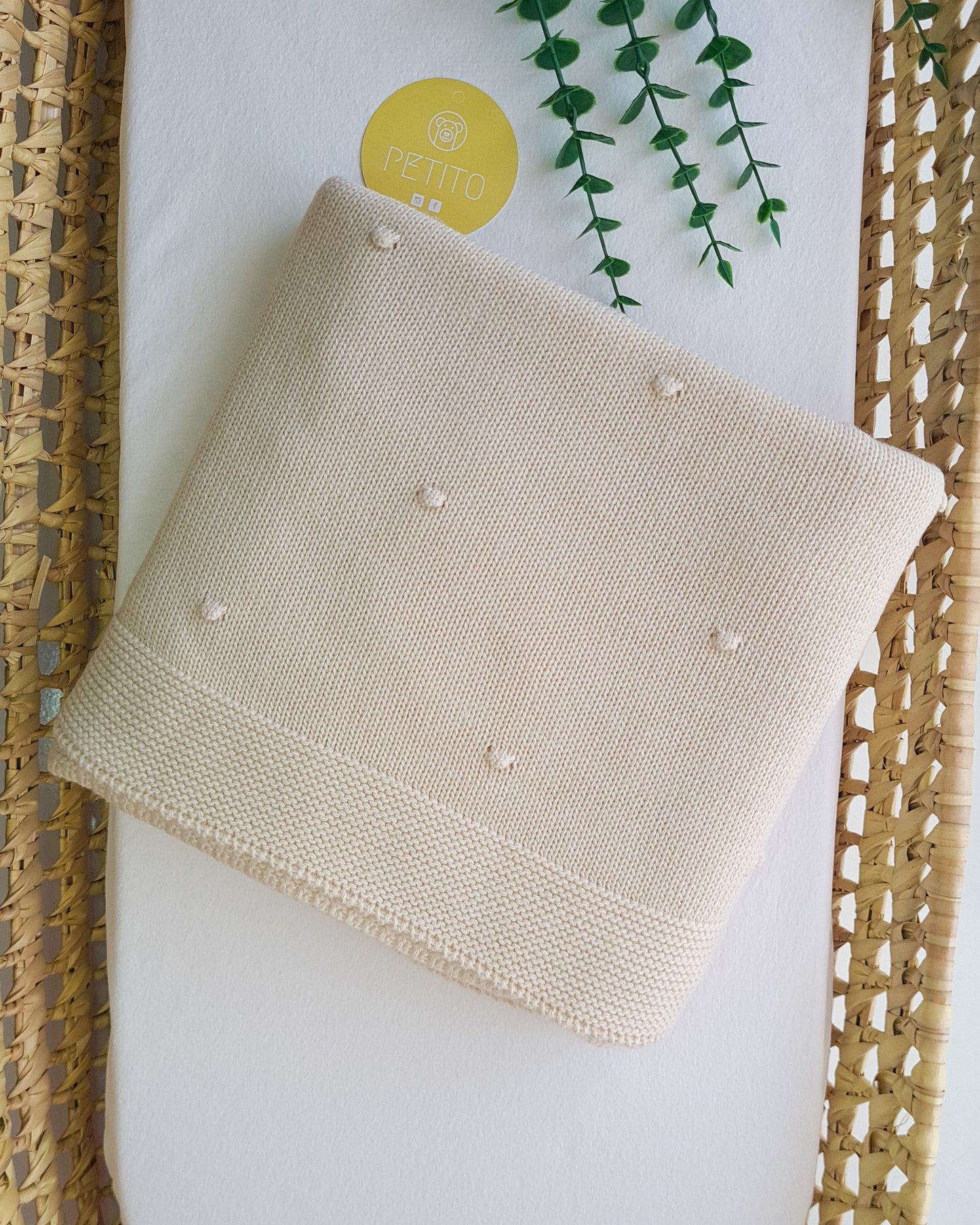 Manta de Malha Pompons