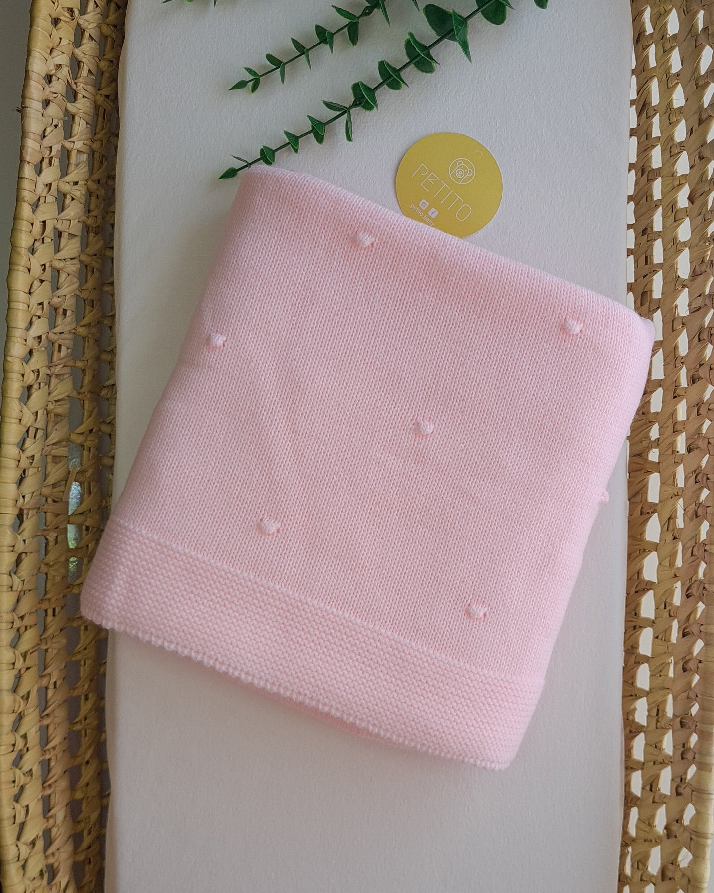 Manta de Malha Pompons