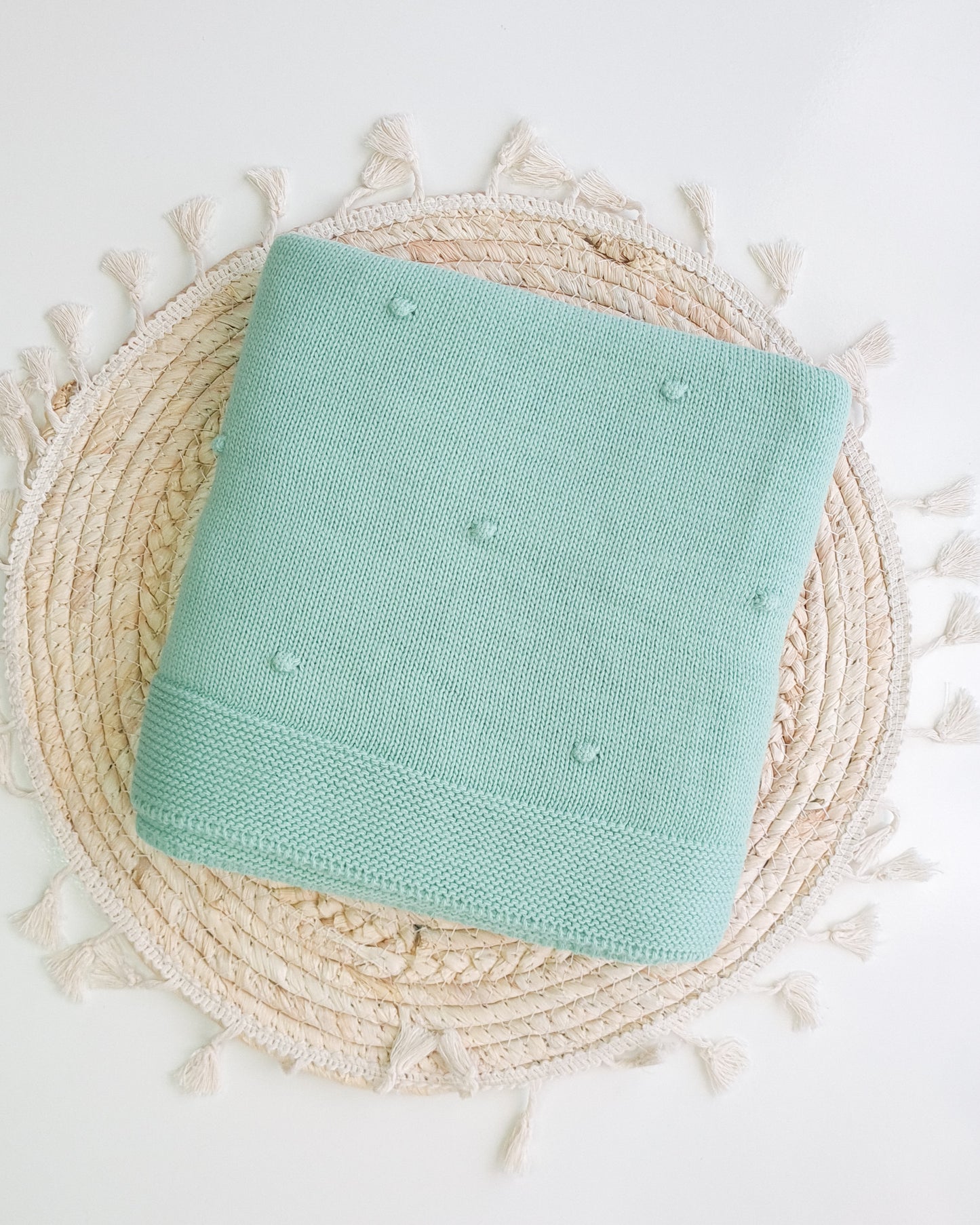 Manta de Malha Pompons