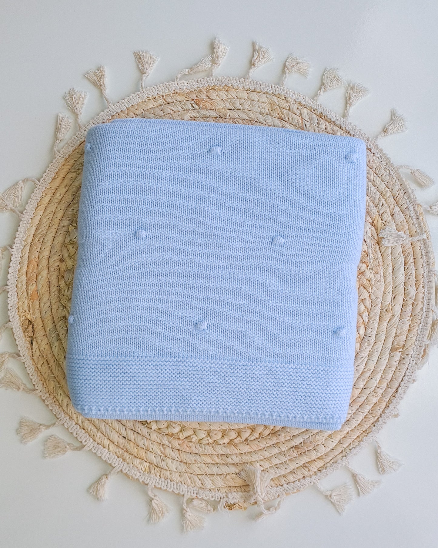 Manta de Malha Pompons