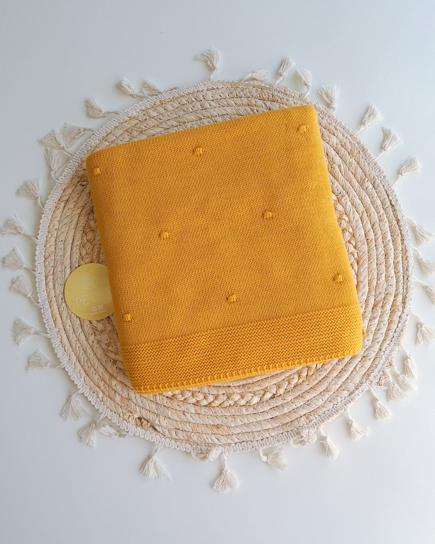 Manta de Malha Pompons