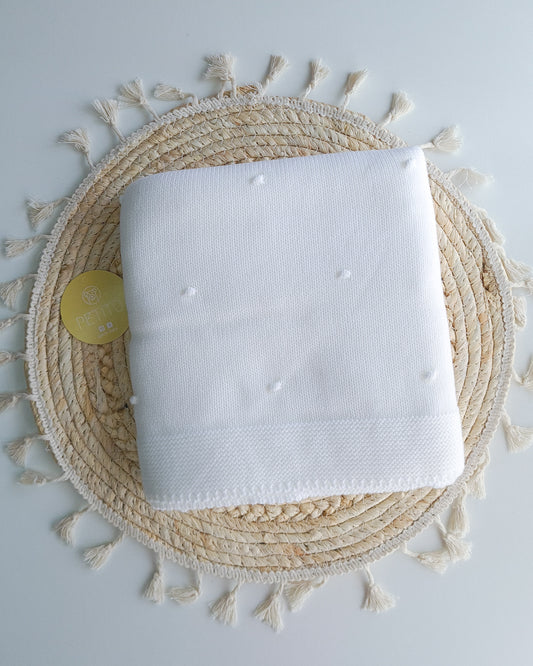 Manta de Malha Pompons