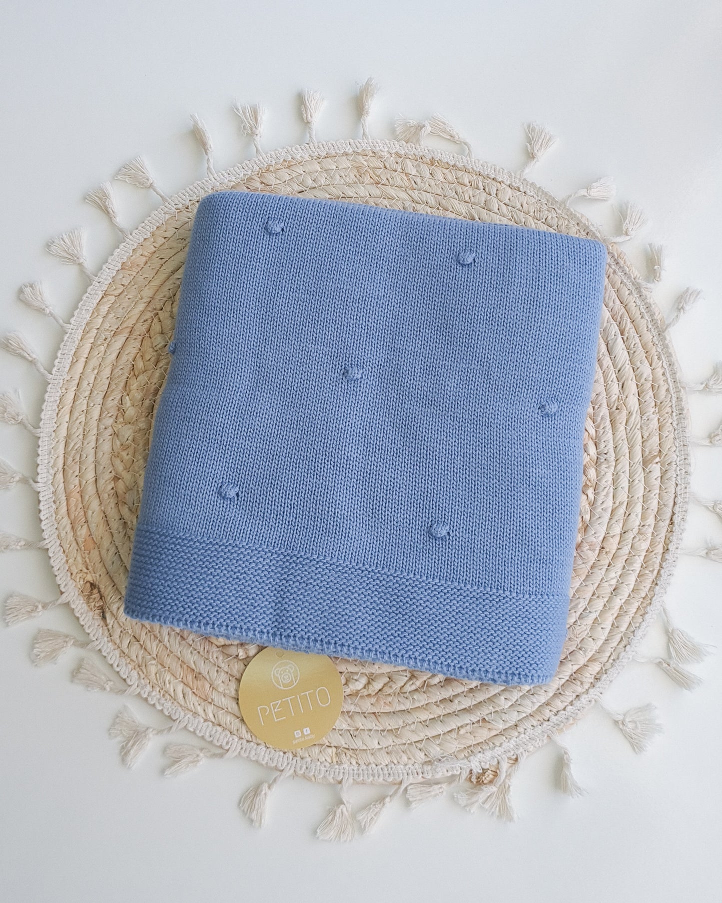 Manta de Malha Pompons