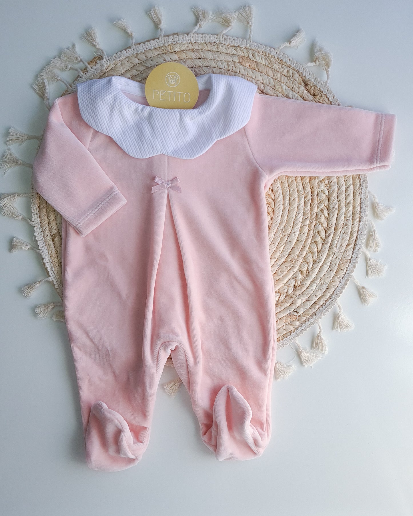 Babygrow de veludo rosa velho