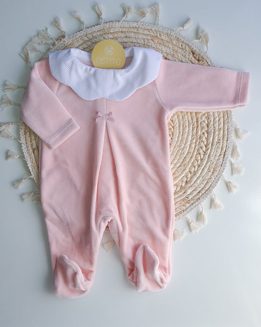 Babygrow de veludo rosa velho