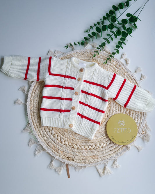 Casaco de malha com riscas