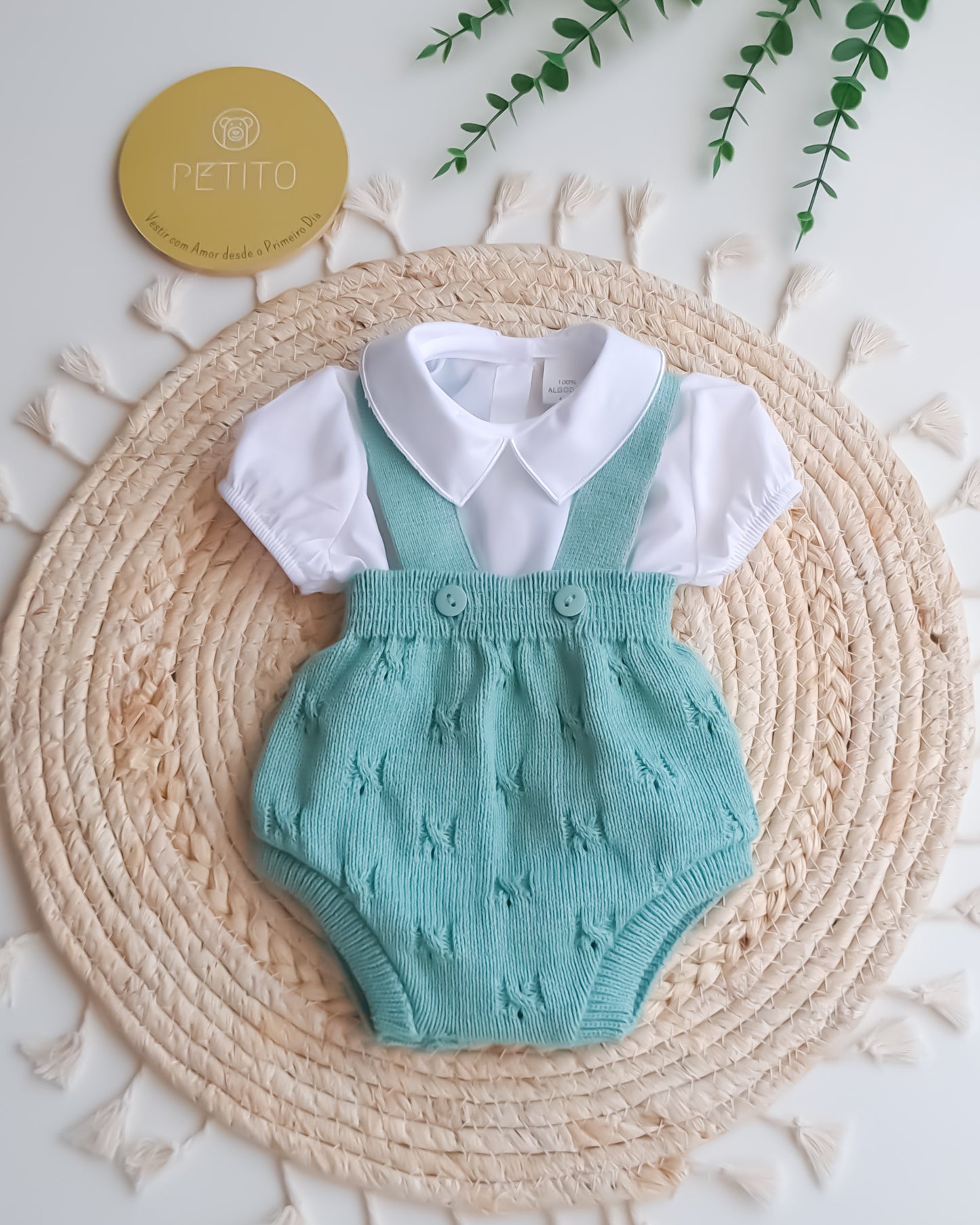 Fofo de Malha Verde com Camisa Manga Curta