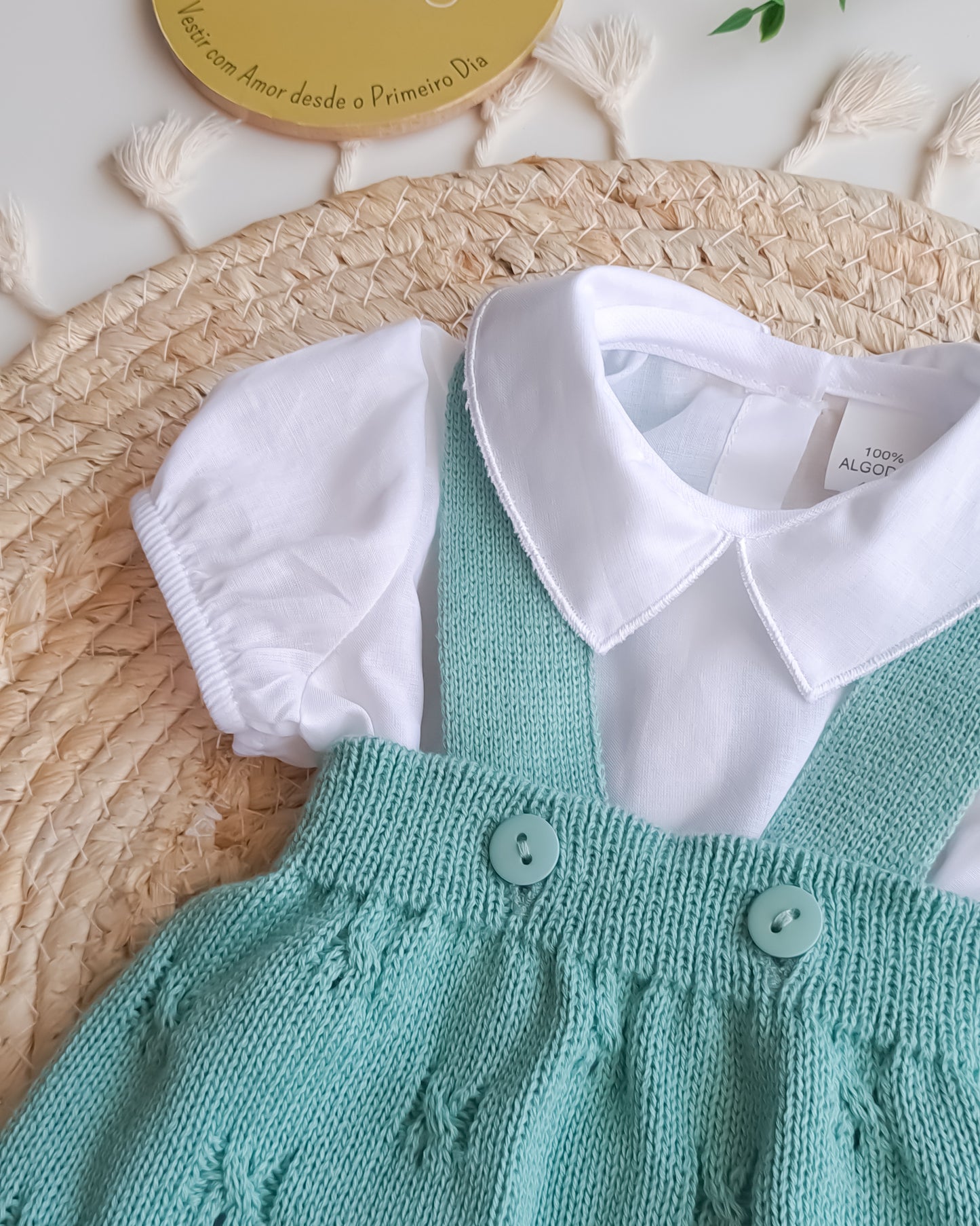 Fofo de Malha Verde com Camisa Manga Curta
