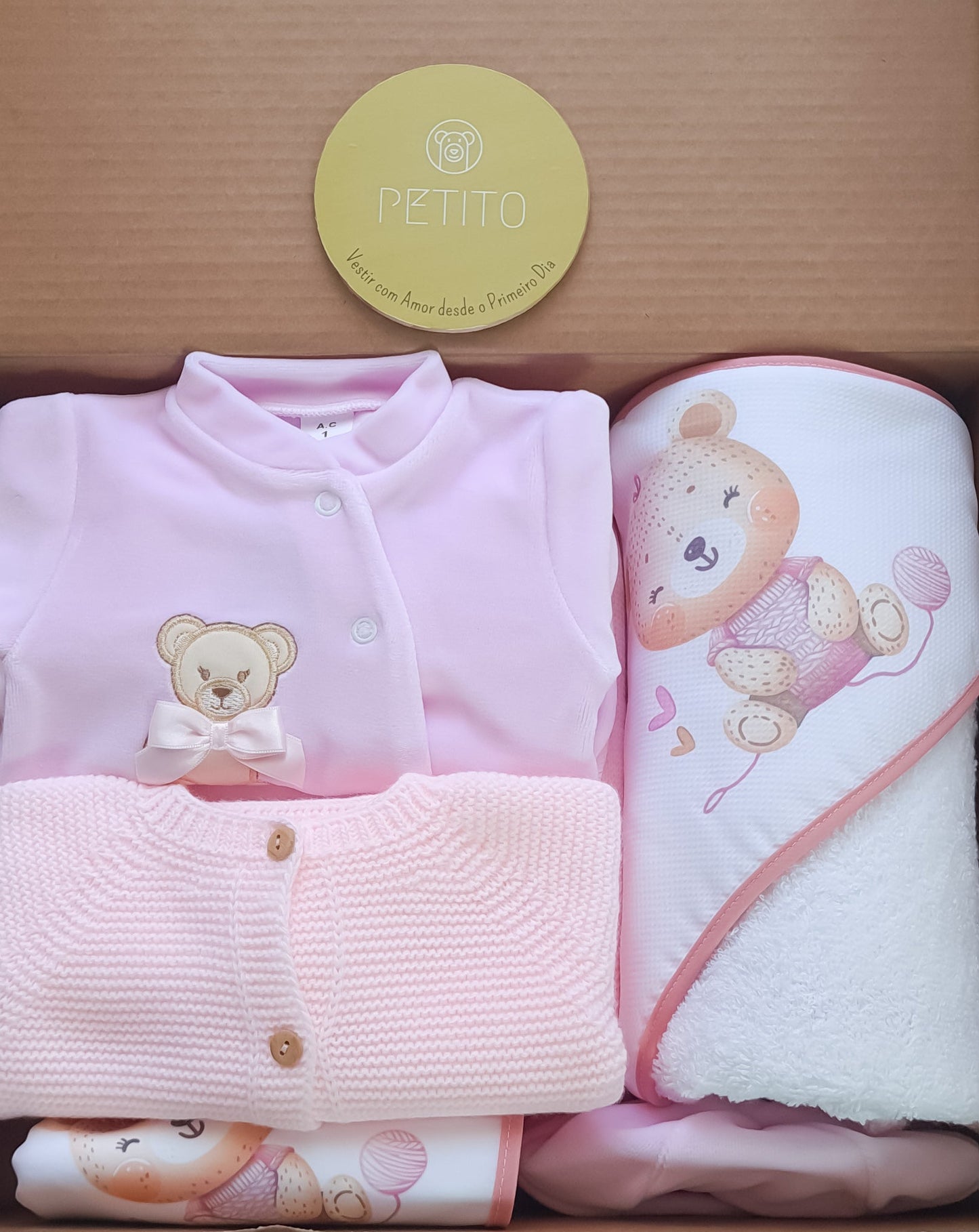 Kit de Maternidade – Rosa bebé ursinho (O/I)