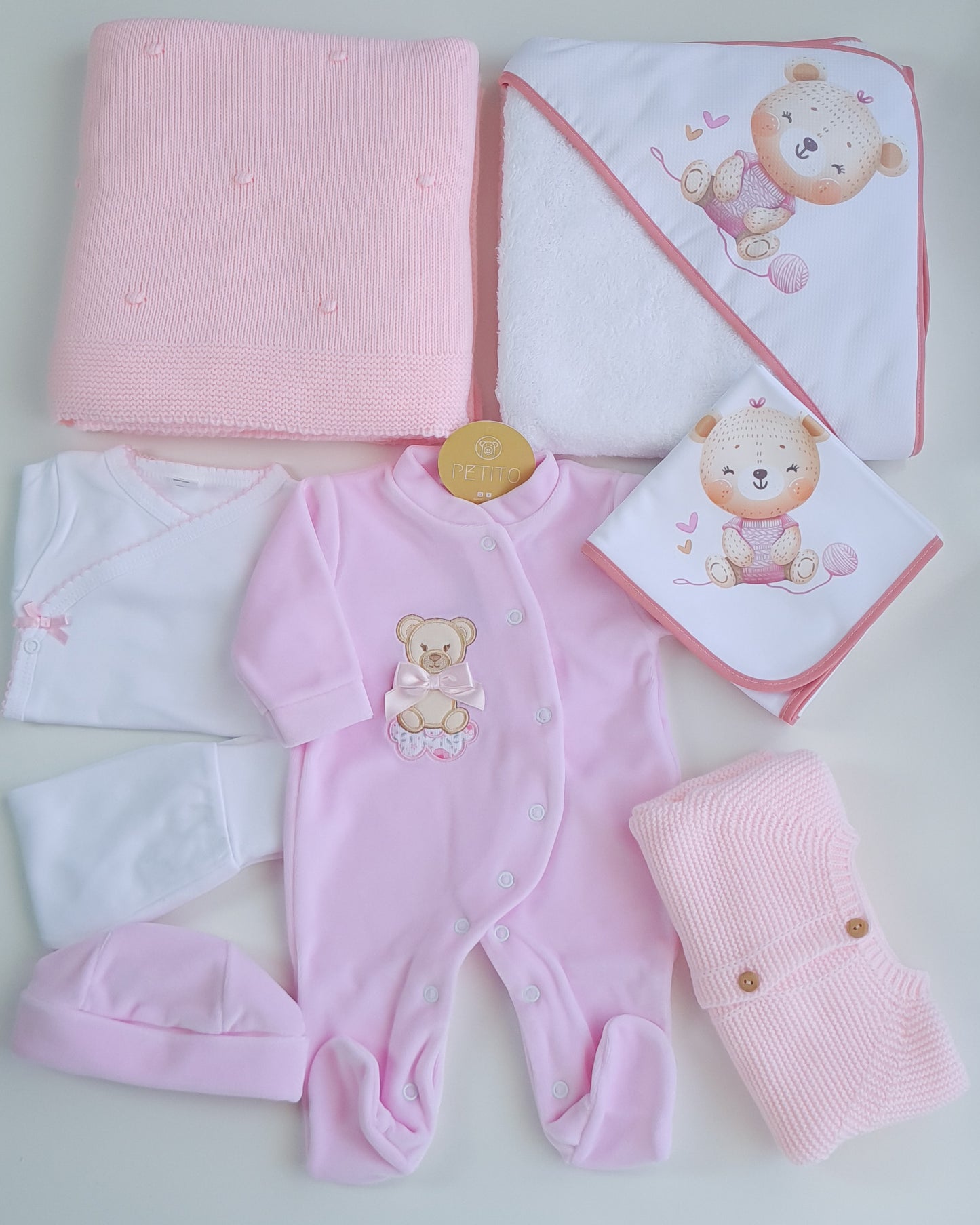 Kit de Maternidade – Rosa bebé ursinho (O/I)