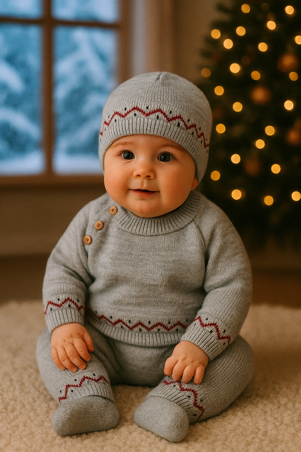 Camisola, calças e gorro